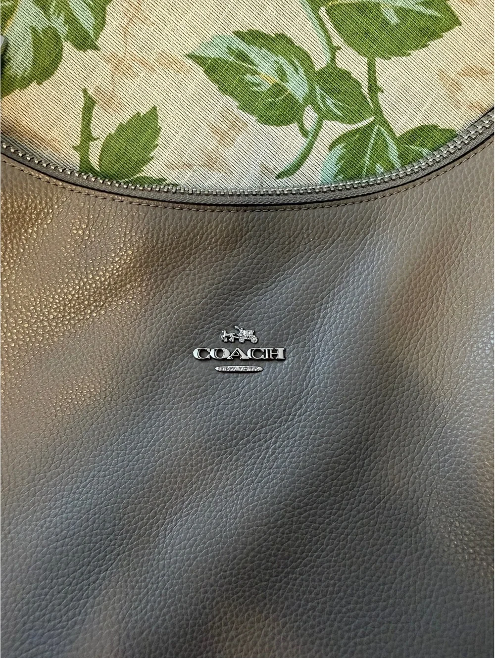 Coach Pebbled Leather Shoulder Bag in Taupe